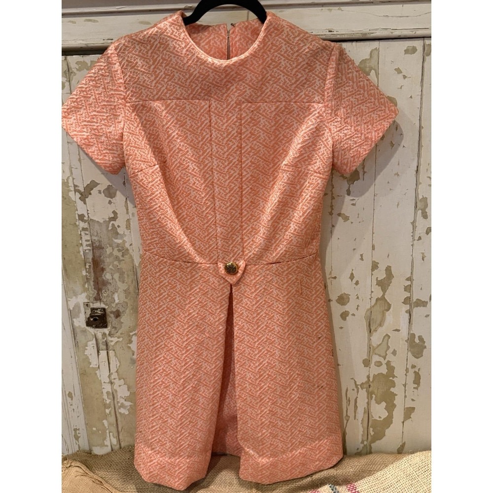 Vtg 60s 70s Mod Dagger Collar Micro Mini Knit Go Go Party Twiggy Shift Dress S